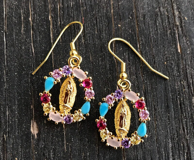 Our Lady of Guadalupe Colorful Earrings