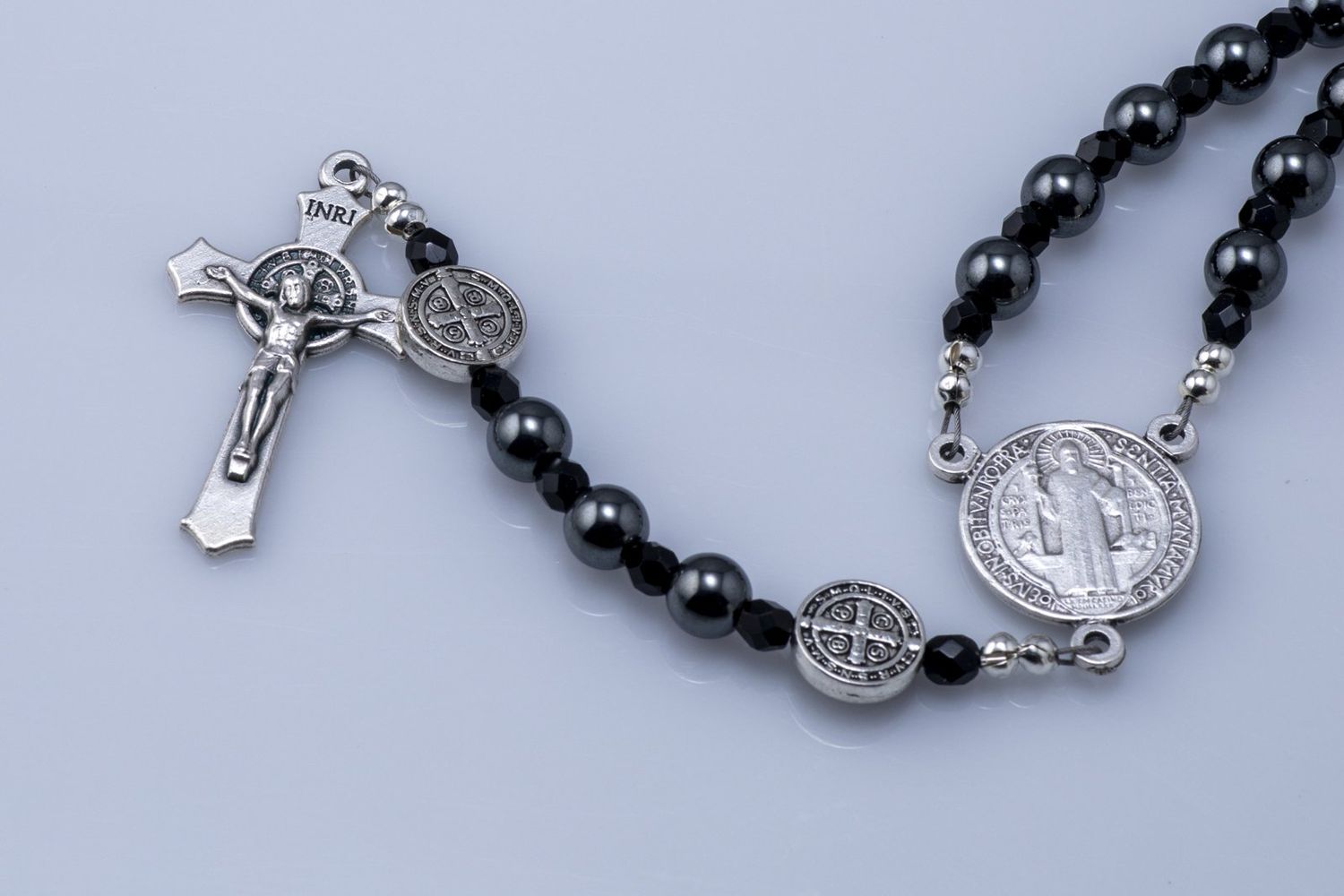 Black Obsidian Benedictine Rosary
