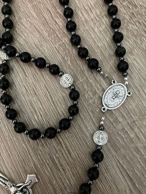 Black Obsidian Benedictine Rosary