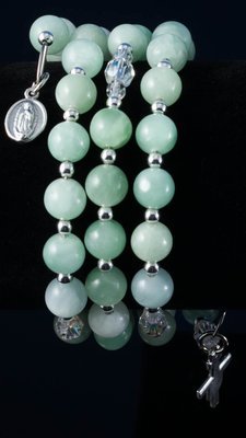 Amazonite Jade Full Rosary Wrap Bracelet