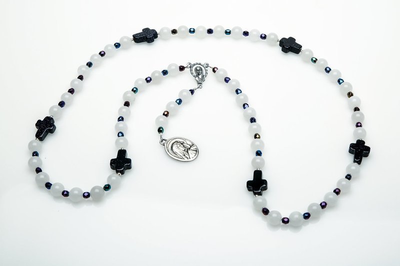 Snow Quartz Seven Sorrows Rosary