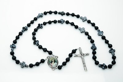 Black Lava Rock Stations of the Cross Rosary