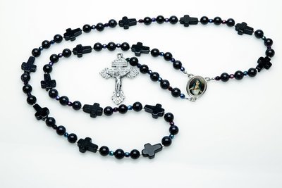 Midnight Blue Goldstone Stations of the Cross Rosary