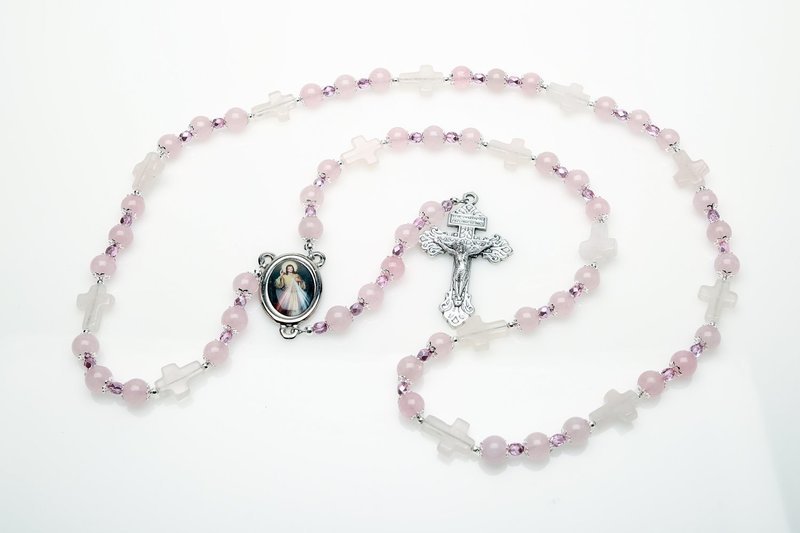 Rose Quartz Stations of the Cross Rosary