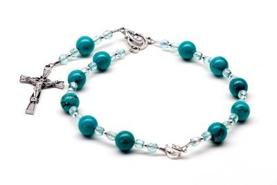 Turquoise Blue Howlite Auto Rosary