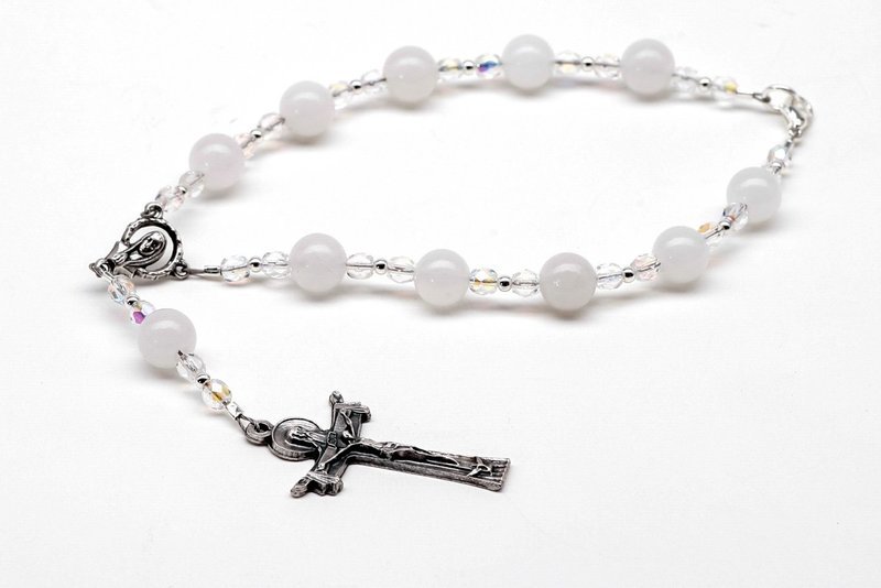 Snow Quartz Auto Rosary