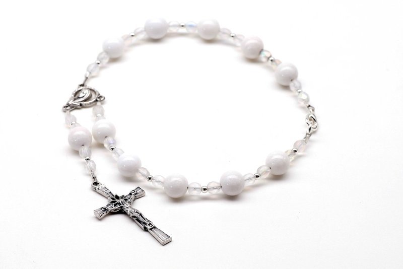 White Jade Auto Rosary