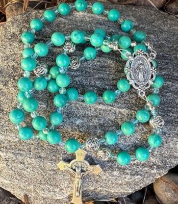 Natural Turquoise Magnesite Rosary Natural Turquoise Magnesite Rosary