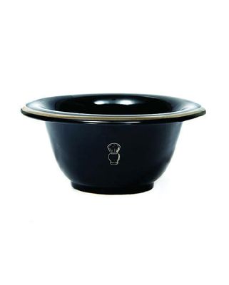 Pure Badger Collection Shaving Bowl, Black Porcelain With Silver Rim