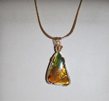 Gold Ammolite Necklace