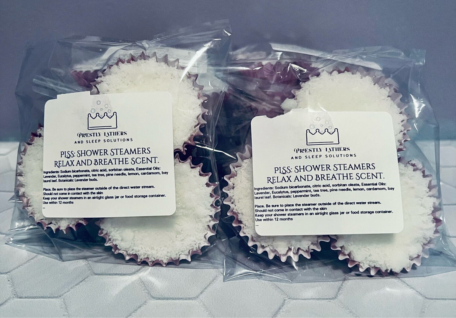 PLSS: Shower Steamers - Relax and Breathe.