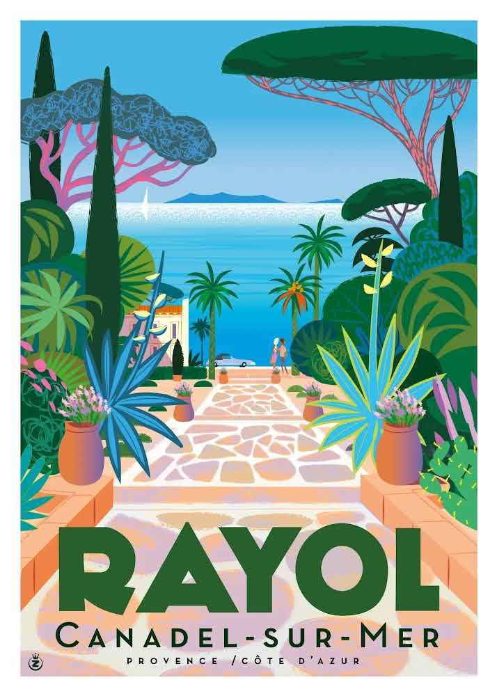 Affiche tirage d&#39;Art &quot;Rayol allée&quot; Monsieur Z.