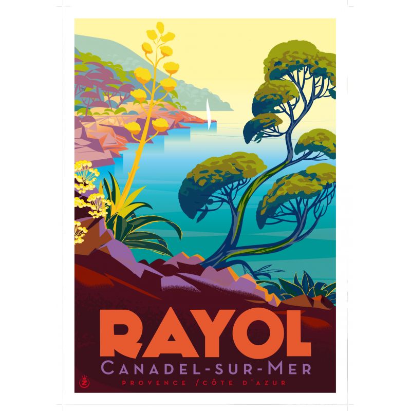 Affiche tirage d&#39;Art &quot;Rayol paysage&quot; Monsieur Z.