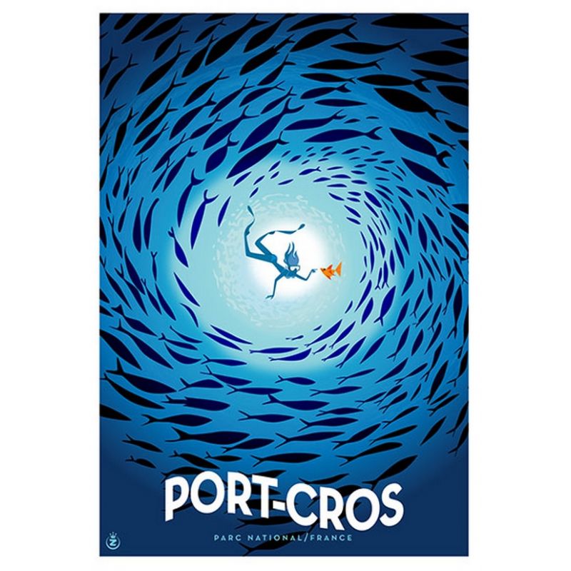 Affiche tirage d&#39;Art &quot;Port-Cros Spirale&quot; Monsieur Z.