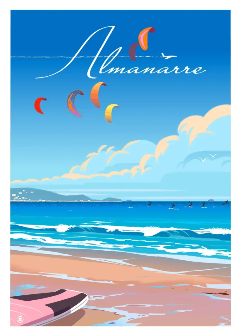 Affiche tirage d&#39;Art &quot;Almanarre Kite&quot; Monsieur Z.