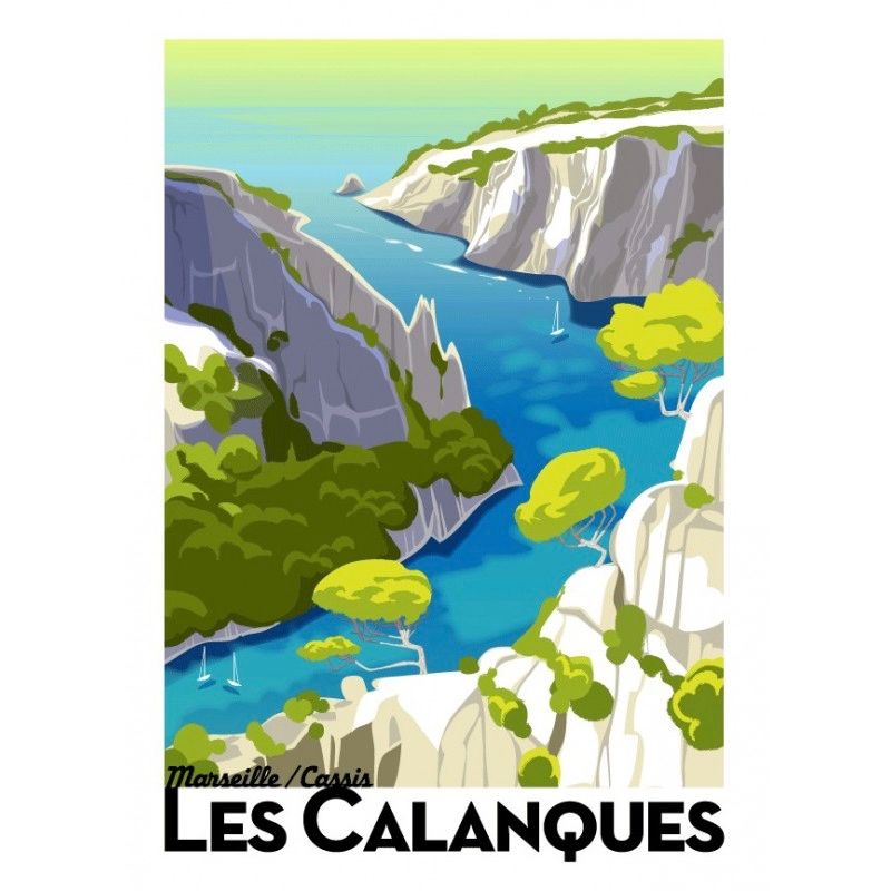 Affiche tirage d&#39;Art &quot;Les calanques de Cassis&quot; Monsieur Z.