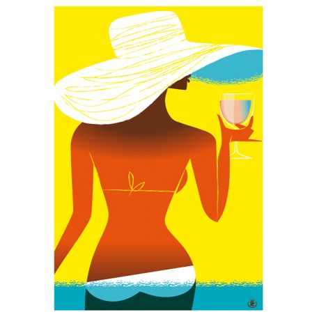 Affiche tirage d&#39;Art &quot;Rosé Fille en jaune&quot; Monsieur Z