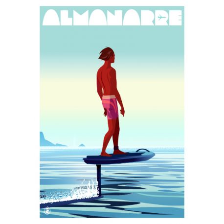Affiche tirage d&#39;Art &quot;Almanarre Surf&quot; Monsieur Z.