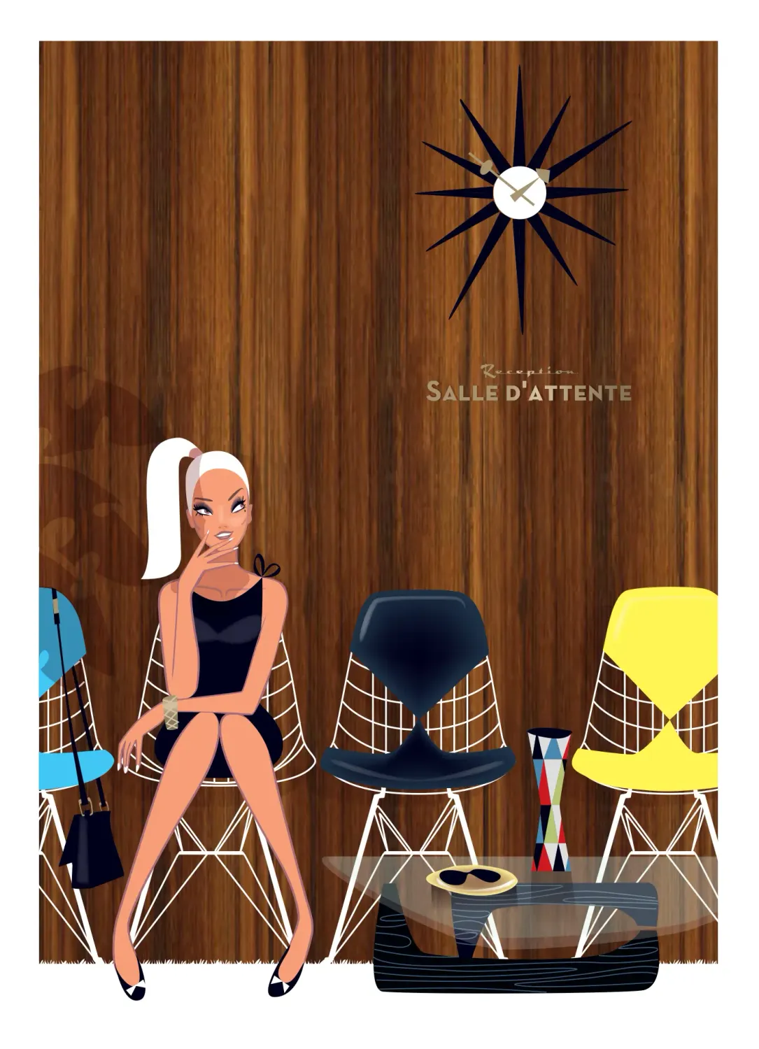 Affiche tirage d&#39;Art &quot;Réception salle d&#39;attente&quot; Monsieur Z.