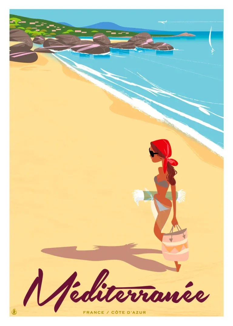 Affiche tirage d&#39;Art &quot;Méditerranée&quot; Monsieur Z