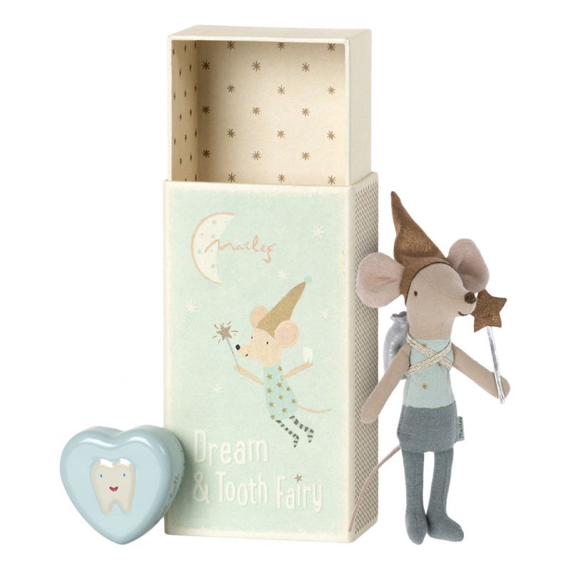 Petite souris fée des dents garçon avec sa boîte Maileg