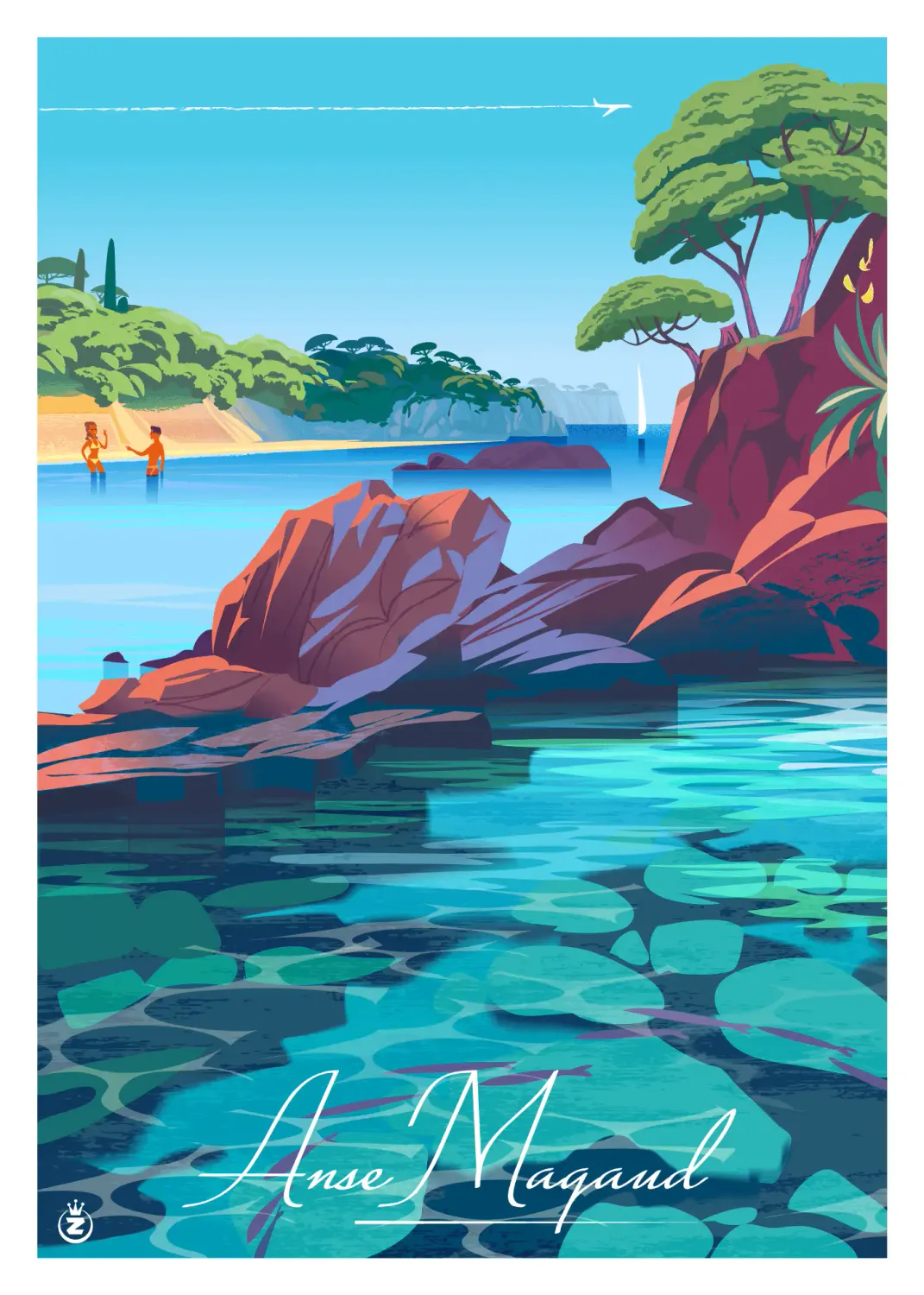 Affiche tirage d&#39;Art &quot; Anse Magaud  &quot; Monsieur Z.