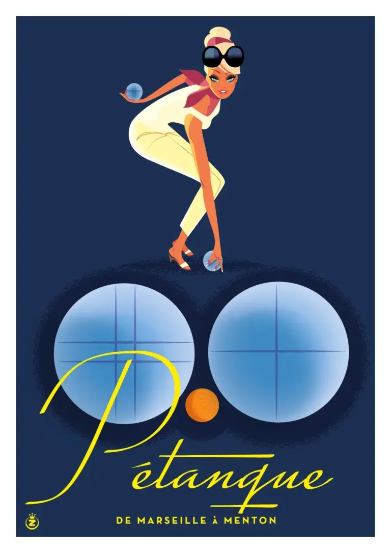 Affiche tirage d&#39;Art &quot;Petanque femme &quot; Monsieur Z.