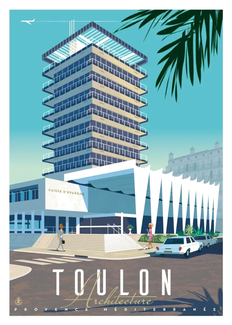 Affiche tirage d&#39;Art &quot;Toulon Caisse d&#39;épargne&quot; Monsieur Z.