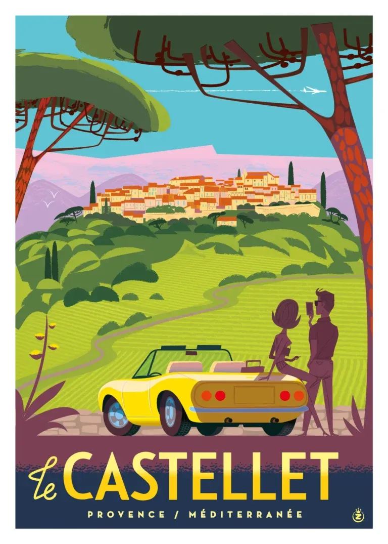 Affiche tirage d&#39;Art &quot;Le Castellet&quot; Monsieur Z.