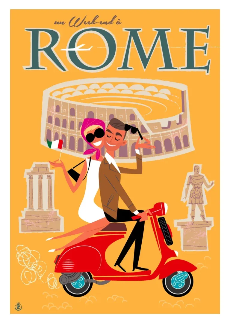 Affiche tirage d&#39;Art &quot;Rome&quot; Monsieur Z.