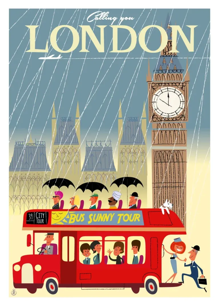 Affiche tirage d&#39;Art &quot;London&quot; Monsieur Z.