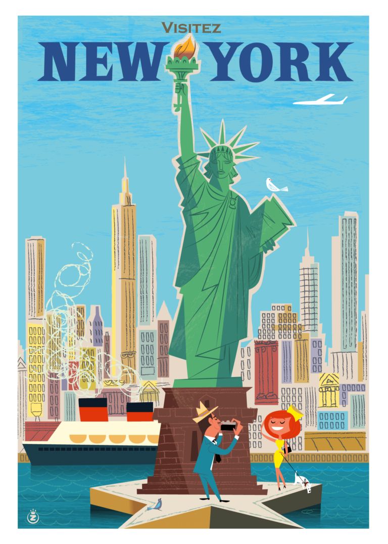 Affiche tirage d&#39;Art &quot;Liberty Statue&quot; Monsieur Z.