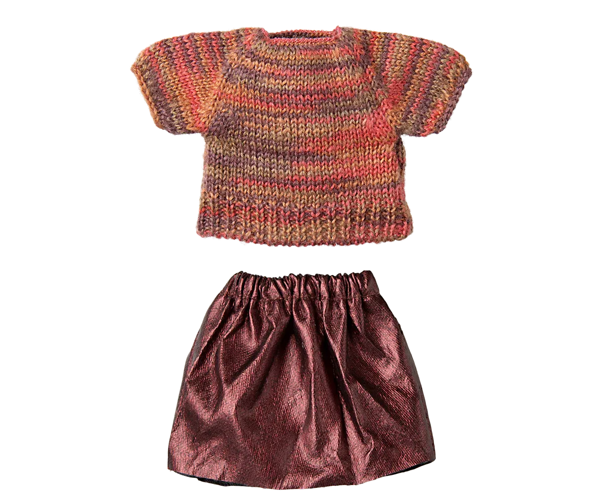 Blouse tricotée et jupe souris Maileg