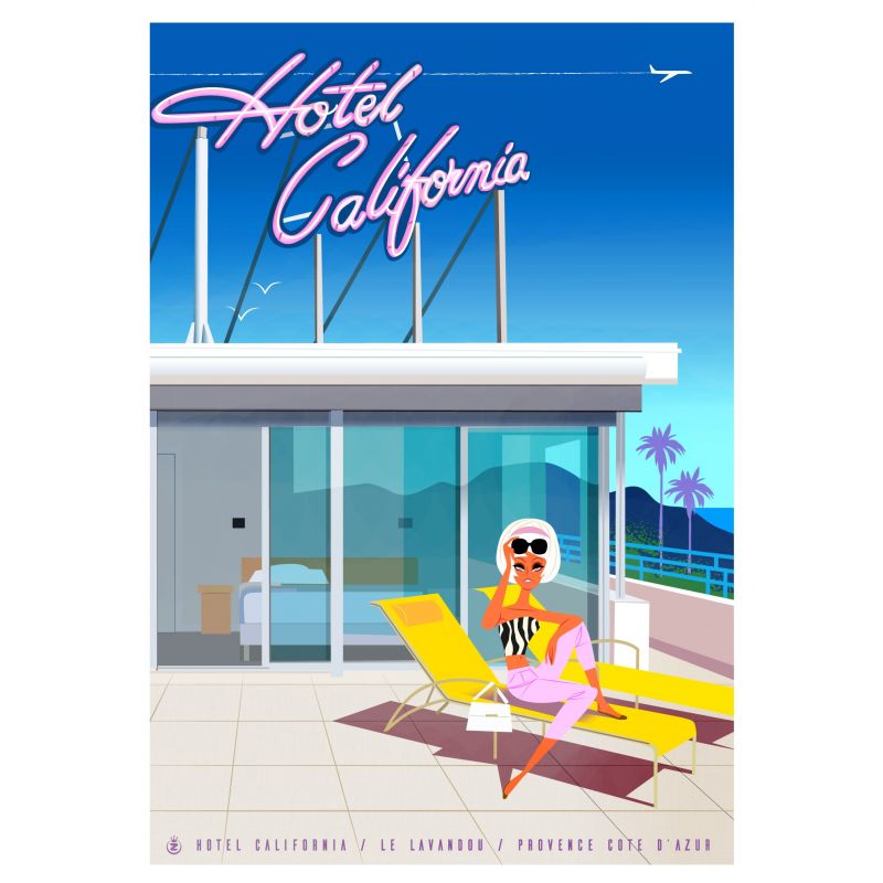 Affiche tirage d'Art "Hotel California"" Monsieur Z
