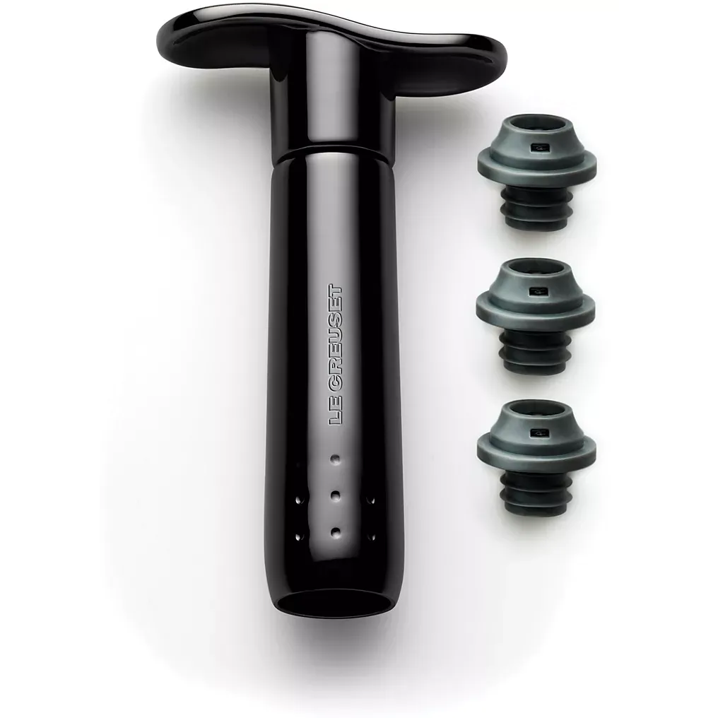 Pompe à vin Le Creuset/Screwpull (+3 bouchons)