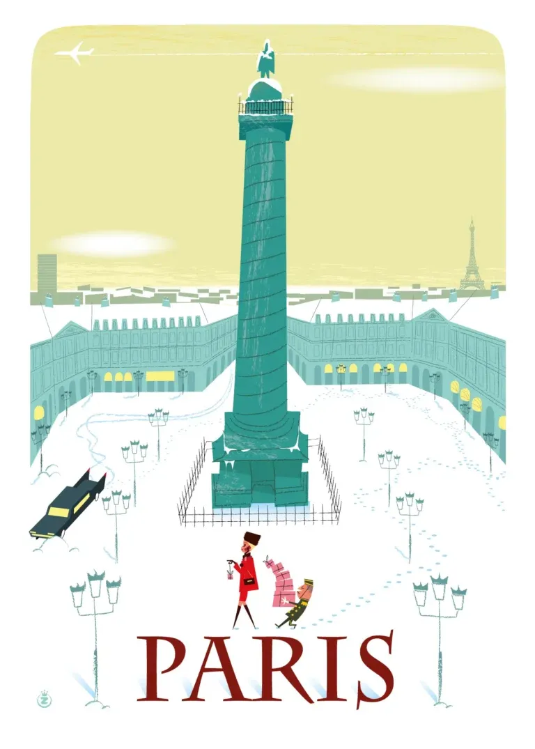 Affiche tirage d'Art "Place Vendôme Paris" Monsieur Z.