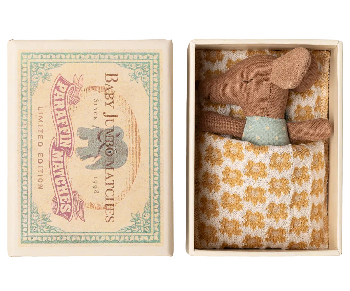 Souris bébé "Sleepy wakey" boîte bleu Maileg