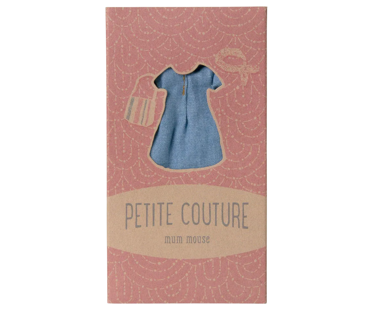 Rose denim + sac à main souris Maileg