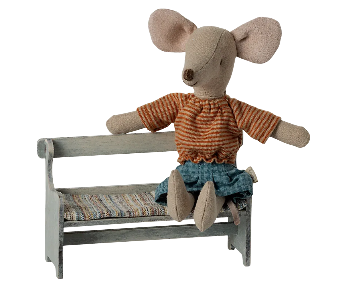 Banc vintage bois souris Maileg