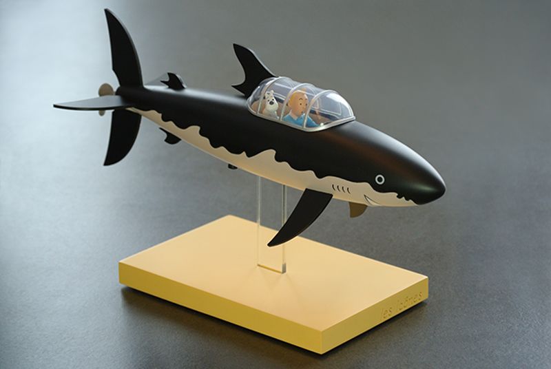Tintin sous marin requin - Les Icones Tintinimaginatio