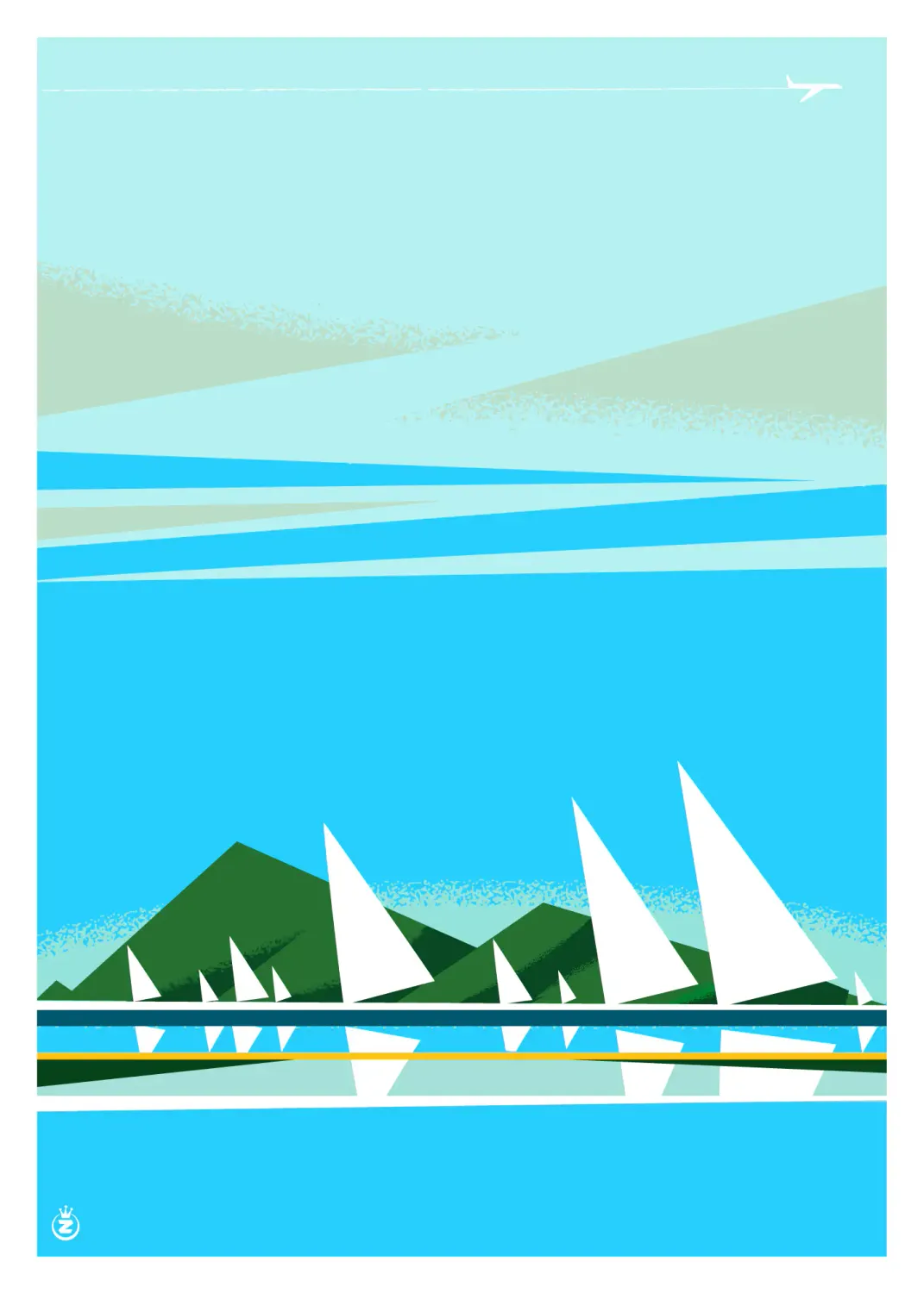 Affiche tirage d'Art "Porquerolles Régates" Monsieur Z.