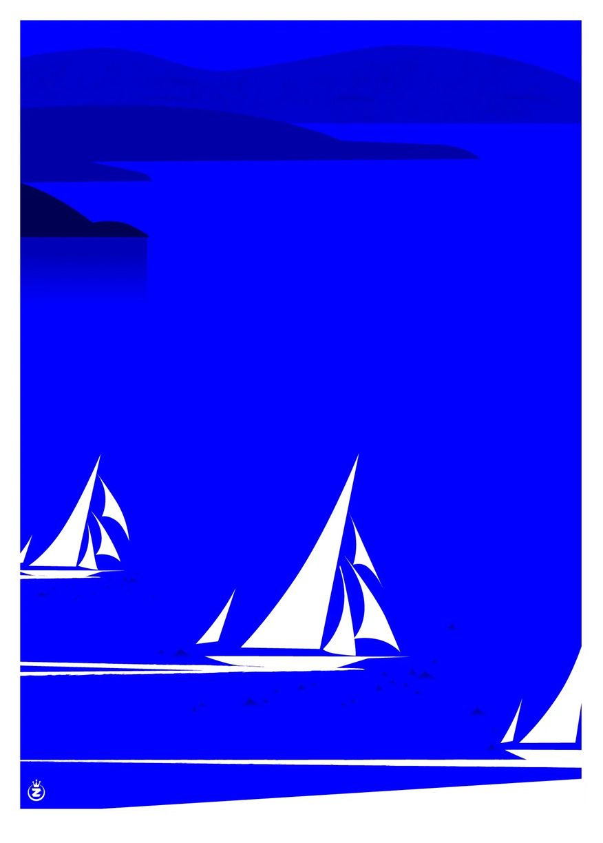 Affiche tirage d'Art "Voiles de Saint Tropez" Monsieur Z.