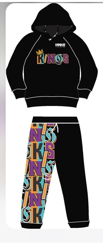 Adult / Youth Kings Black &amp; multi color 2 Piece Suit