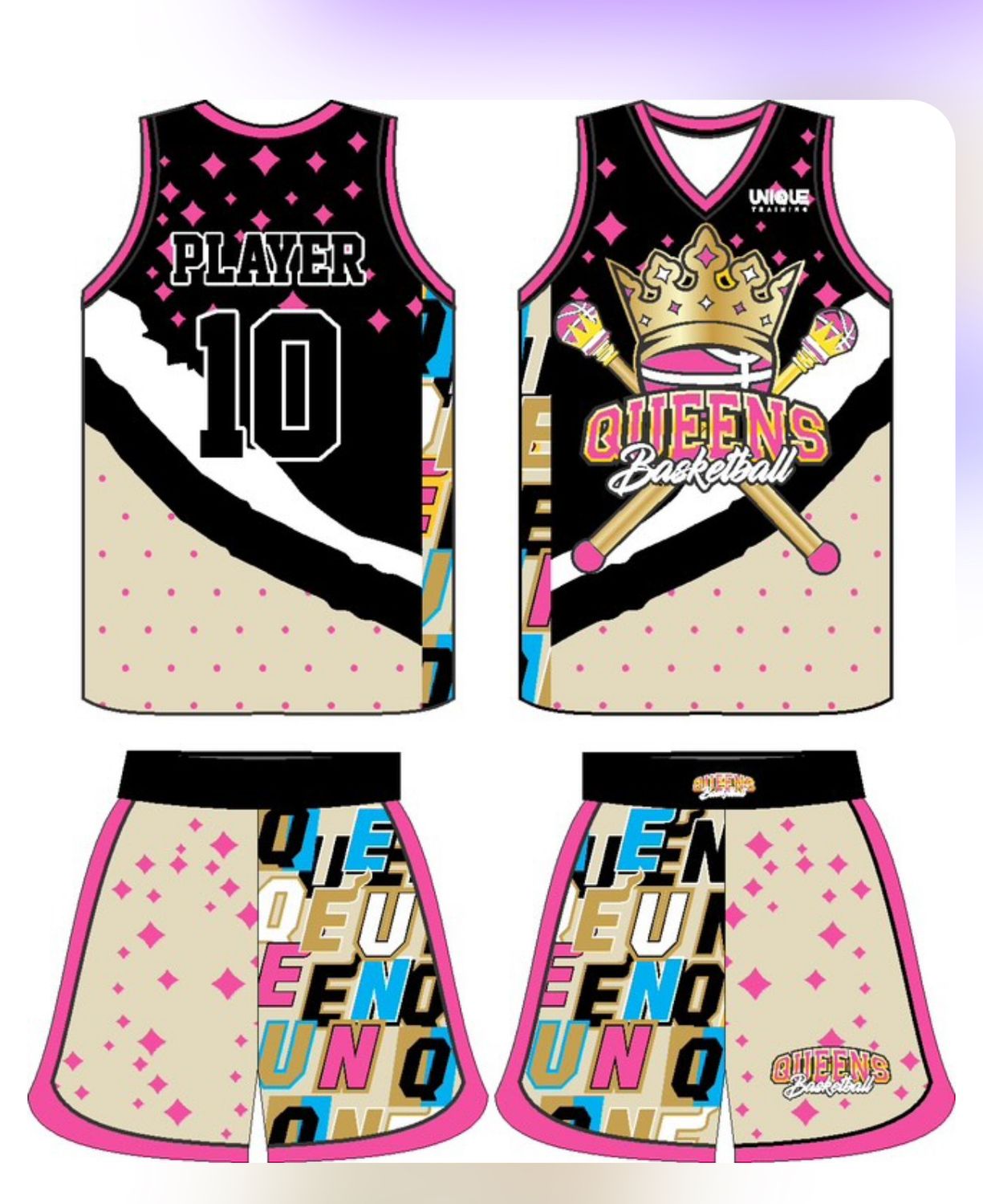 playoffs / tournament Queens jersey black pink playoffs / tournament Queens jersey black pink