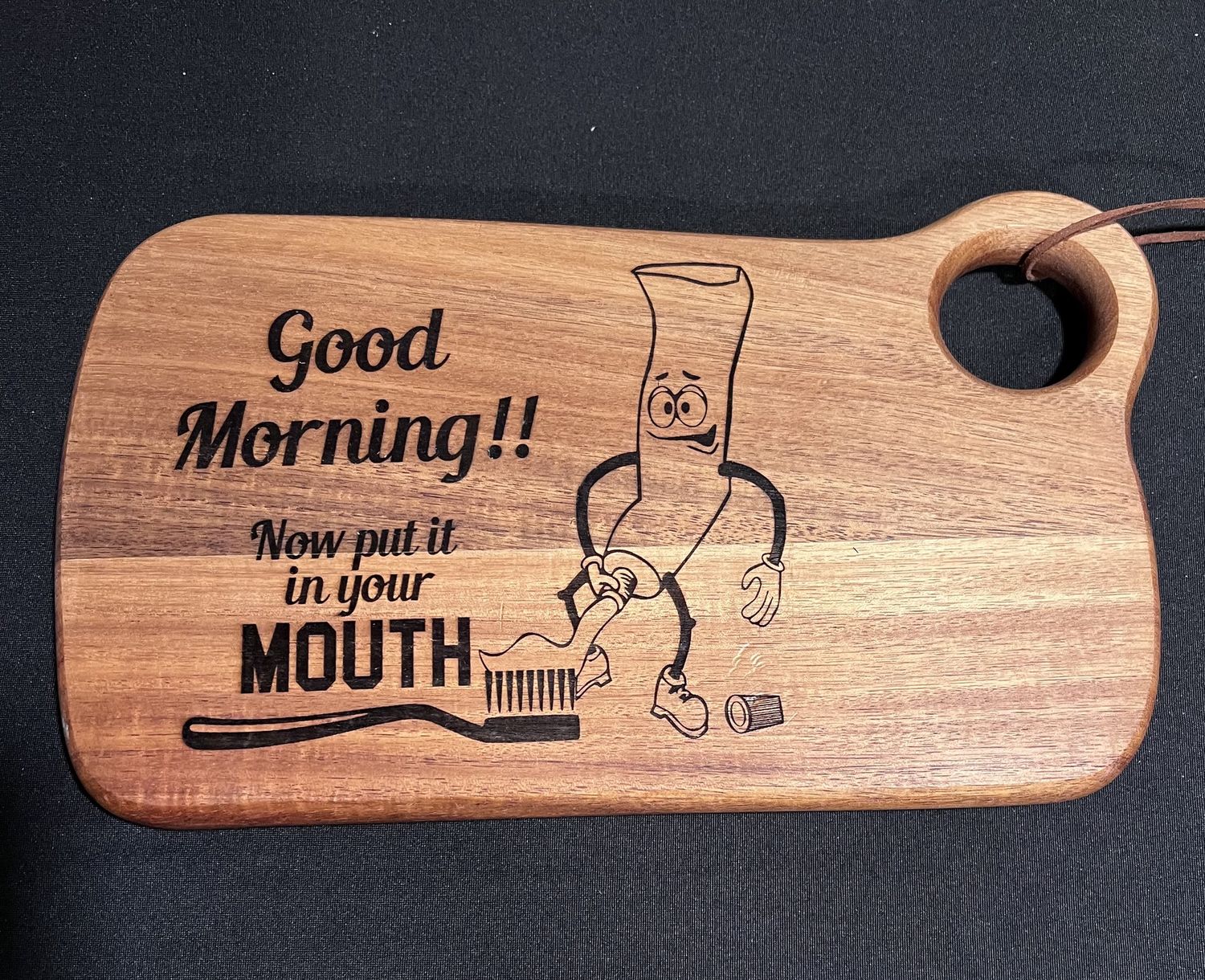 7“ x 12” cutting board- Good Morning