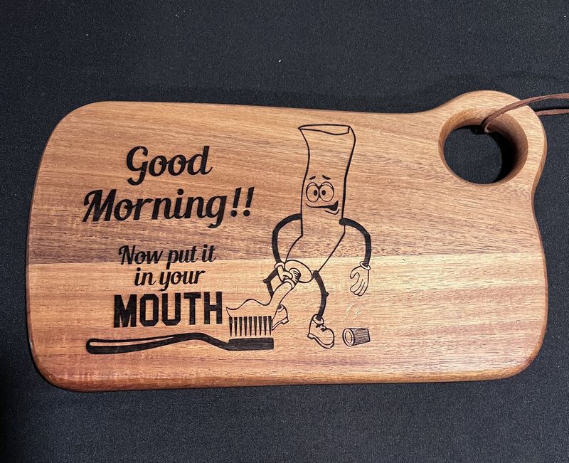 7“ x 12” cutting board- Good Morning