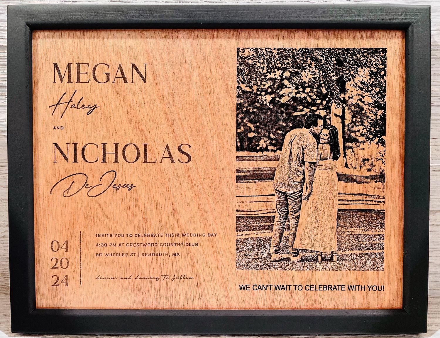 Custom engraved Wedding or specialty gifts.