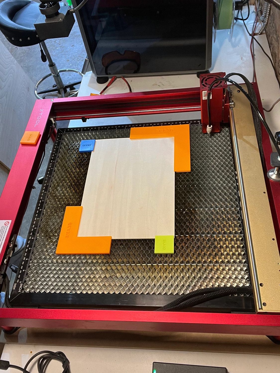 The Original Magnetic Square Hold Down For Honeycomb Steel Grid Tables for 3mm - 1/8&quot; material
