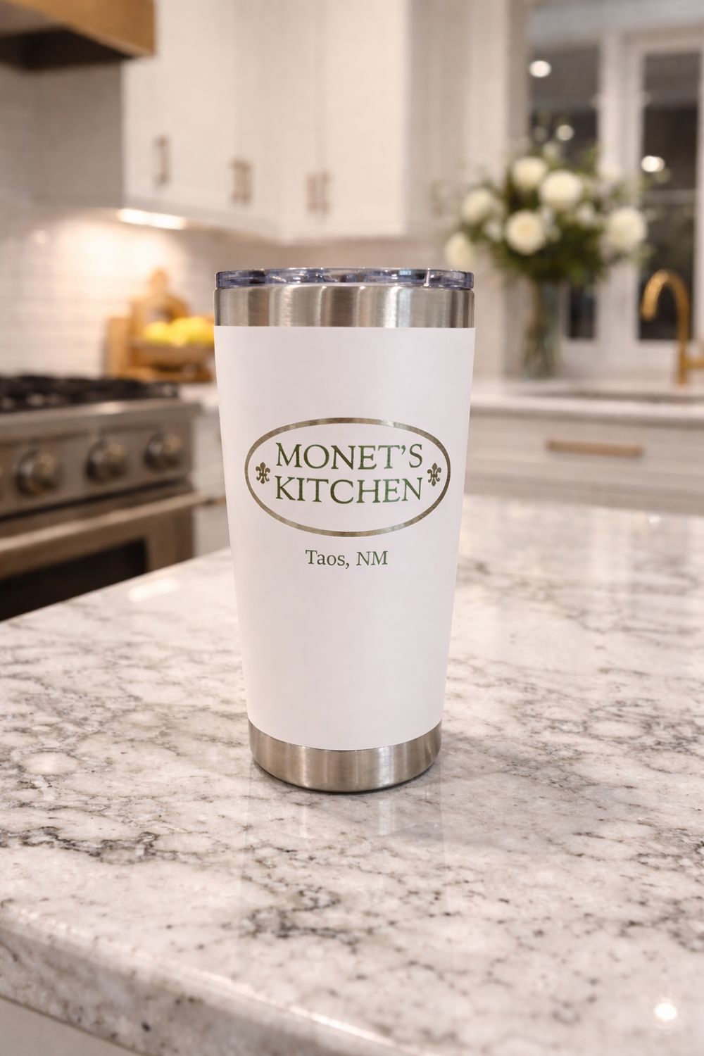 Monet's Kitchen Tumbler 20oz - White