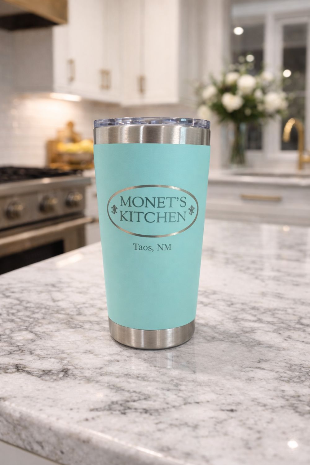 Monet's Kitchen Tumbler 20oz - Turquoise